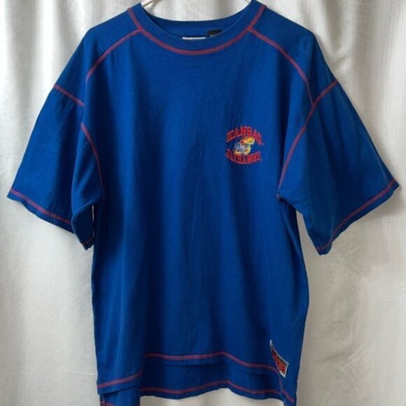 Pro Edge Kansas University KU Jayhawks Short Sleeve Crew Neck T-Shirt Size Large - Picture 1 of 7